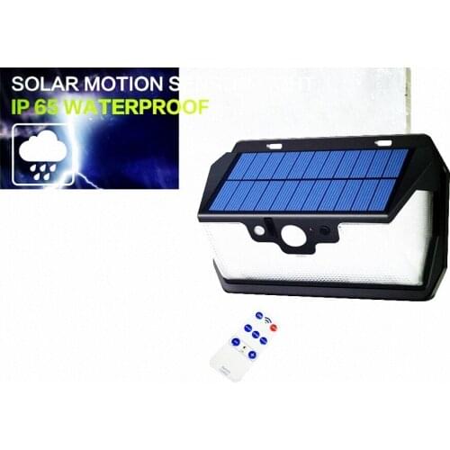 55 leds Solar light remote control radar 3 side lighting usb port lamp Outdoor Garden yard patio fence lantern street wall