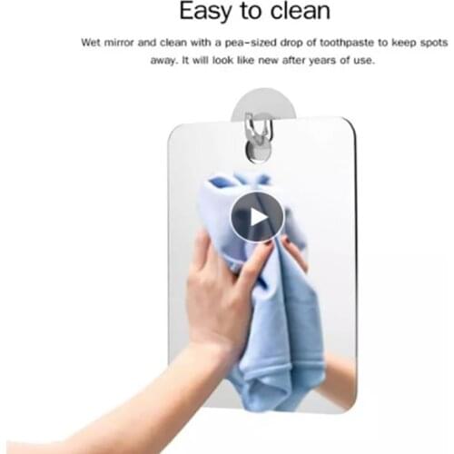 Acrylic Portable Shower Mirror Anti-Fog Shower Mirror Man Shaving Mirror Wall Hanging Decoration Bathroom Fogless Makeup Mirror