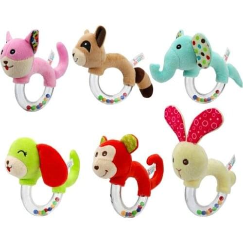 Baby Cartoon Rabbit Elephant Plush Rattle Ring Bells Newborn Hand Toys Soft Mobile Animals Dolls Peluche Hochet Brinquedos