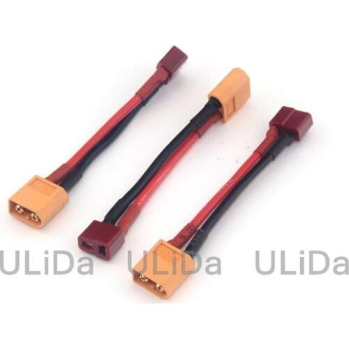 DIY Parts XT60 Female to Deans T Plug Female Connector Adapter Converter w 14AWG