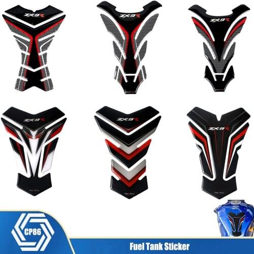For KAWASAKI ZX-9R ZX9R ZX 9R LOGO Carbon Fiber 3D Motorcycle Sticker Gas Fuel Oil Tank Pad Protective Case
