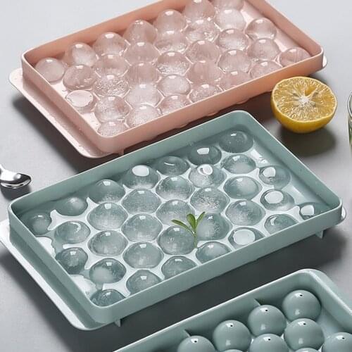 Ice Ball Tray Grids DIY Ice Cube Mold Plastic Pudding Jelly Maker Mould with Lid, Blue, Cone