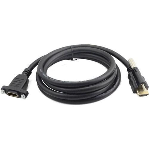 HDMI male to female panel mount extension Gold plated Cable 1.5m