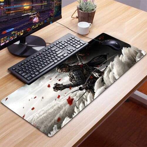 Ghost Of Tsushima Mouse Pad Mat Computer Mousepad 90x40cm Natural Rubber XXL Mouse pad gamer desk mat 80x30 Gamer keyboard Mouse