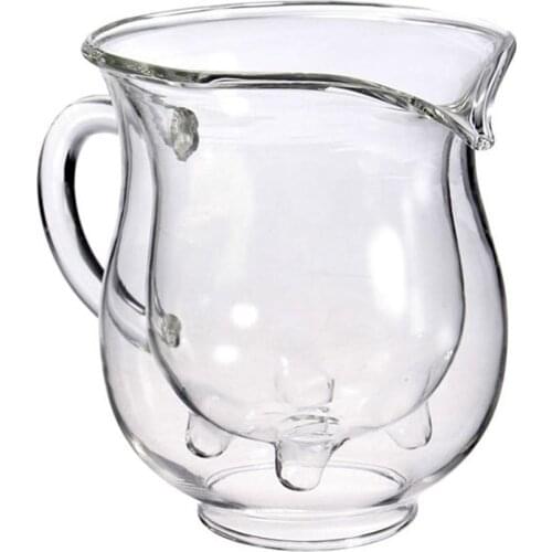 Cute Cow Double Layer Glass Mug Milk Juice Coffee 250ml Creamer Cup with Handle