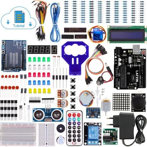 Super Starter Kit including Ultrasonic Sensor, R3 board, LCD1602 Screen for Arduino for UNO Mega2560 Nano with Tutorial