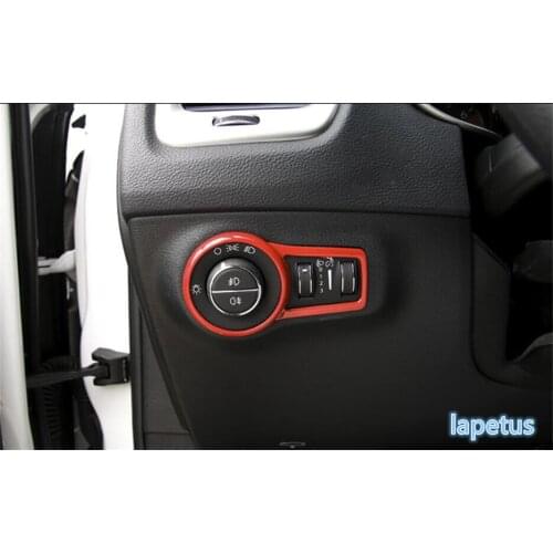 Lapetus ABS Head Lights Switches Button Decoration Cover Trim 1 Piece / 3 Color For Choice For Jeep Compass 2017 2018 2019 2020