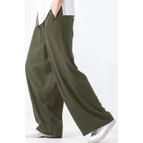 Chinese Style New Look Thin Straight-leg 2021 Mens Trousers Wide-leg Pants Personality Pants Loose Streetwear Casual Pants Men