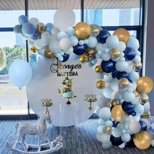 Blue latex balloon garland set metal balloon boys and girls 18th birthday party decoration wedding event decoration fathers day