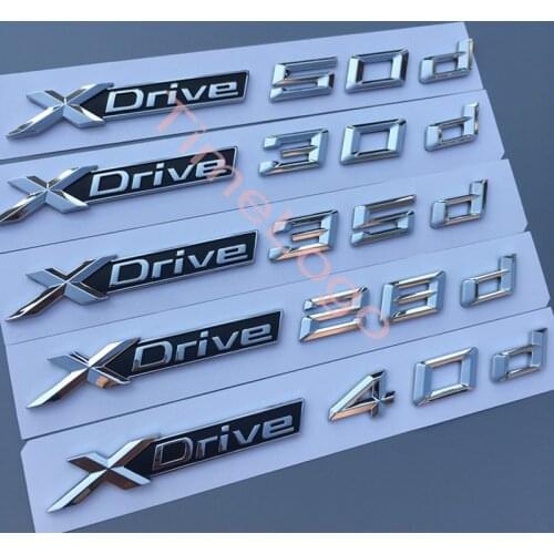 1PC XDrive 18d 20d 28d 30d 35d 40d 48d 50d for BMW X1 X3 X4 X5 X6 X7 Car Fender Emblem Badge Trunk Sticker