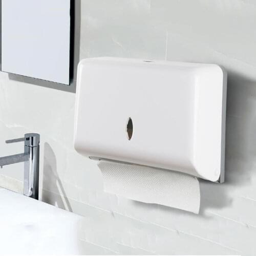 Wall-mounted Bathroom Tissue Dispenser Waterproof Plastic Toilet Tissue Box Punch-free Self-adhesive Home Kitchen Paper Holder