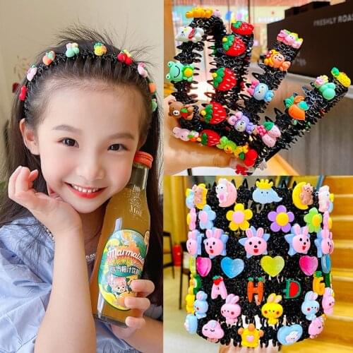 Children Cute Acrylic Animal Cartoon Flower Fruit Hairbands Girls Lovely Hair Hoop Headbands Kids Hair Accessories