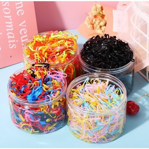Disposable Rubber Band Girls Tie Hair Small Size Large Size Hairband Black, Colors Small Rubber Band Tie Small Braid Updo Hair