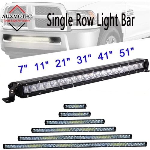 Stright Single Row Led Light Bar 30W 50W 100W 150W 200W 250W 7" 11" 21" 31" 41" 50'' LightBar 4WD ATV OffRoad Driving Work Light