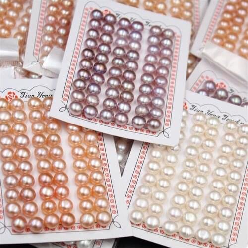 Flat Round Half Hole Drilled Natural Freshwater Pearl Loose Beads For Necklace Bracelet Earrings Ring Jewelry Making