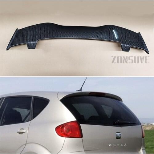 Use For Seat Altea 2009-2011 Spoiler ABS Plastic Carbon Fiber Look Hatchback Roof Rear Wing Body Kit Accessories