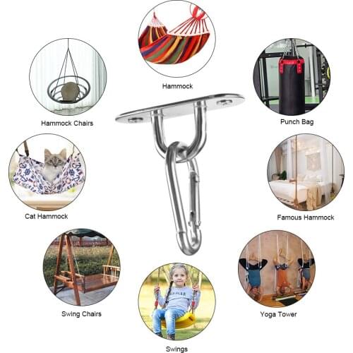 Swivel Hook for Hammock Chairs Swing Sandbags Hanging Hardware Stainless Steel Kit(Not Included Hammock)