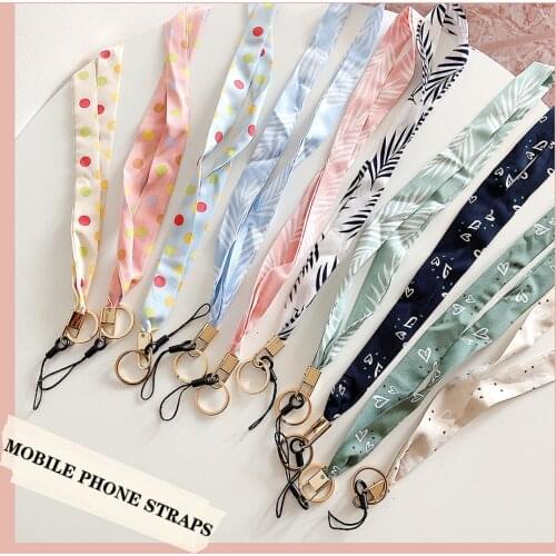 Simple Style Leaves Wave Point Neck Strap Lanyards for Keys ID Card Gym USB Mobile Phone Straps DIY Hang Rope Lariat Lanyard