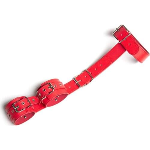 Slave Harness Bondage Pu Leather Neck Collar To Hand Restraint Wrist Cuffs Adult Fetish Sex Game Toys For Women Men Couples