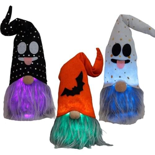 Led New Halloween Decoration Glowing with Light Rudolph Dwarf Faceless Doll Ghost Festival Decoration Props Ornaments