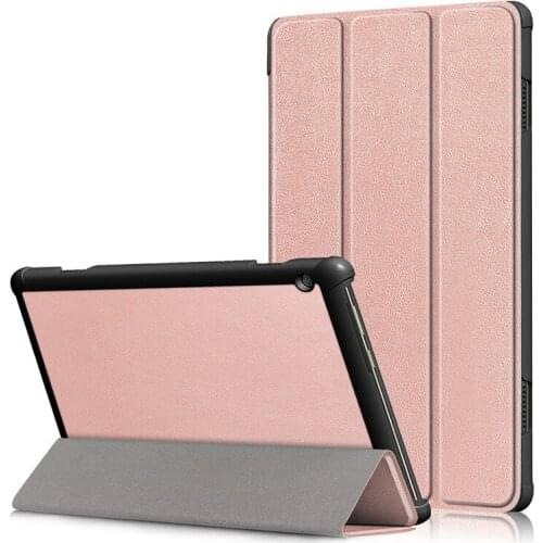 Ultra Slim Tri-fold Case for lenovo tab M10 Tablet PU Leather Stand Solid Hand Holder Cover for M10 TB-X605F TB-X605L Case Funda