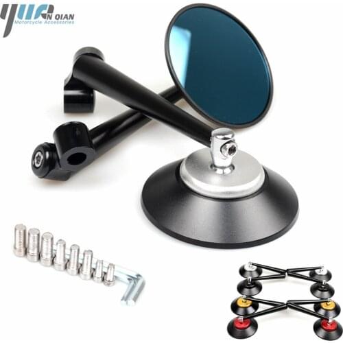 For Ducati Monster 400 600 900 1000 1100 1098 1198 1099 1199 Universal Round Motorbike Parts Motorcycle Mirror Rear Side Mirror