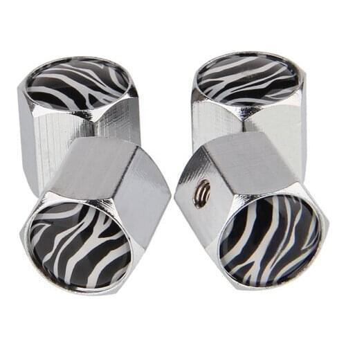 Universal Zebra Pattern Car Wheel Tire Valves Caps Anti-Theft Cover For Audi A6 C5 Peugeot 308 Ford Focus Nissan Toyota Corolla