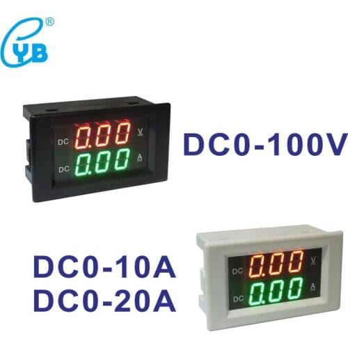 DC 0~100V 0-10A 20A Voltmeter Ammeter Dual Meter DC LED Digital Voltage Current Dual Meter Voltage Tester Volt Amp Panel Meter