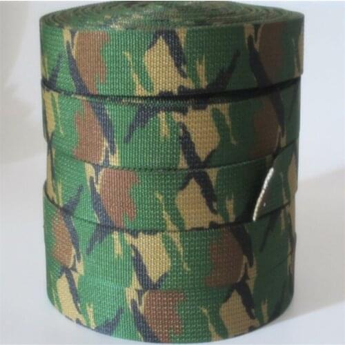 Pick Size 1" 25mm 38mm 50mm Width 1.5MM Thick Military Green Camouflage Nylon Webbing Ribbon For Dog Belt Strap Accessory E334