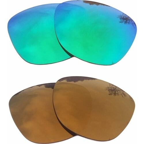Green & Bronze Gold Mirrored Polarized Replacement Lenses for Frogskins Frame 100% UVA & UVB