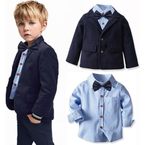 Winter Lapel Suit Banquet Dress Gentleman Baby Boy Clothes Banquet Performance Clothing Newborn Outfits Boys Clothing Overall