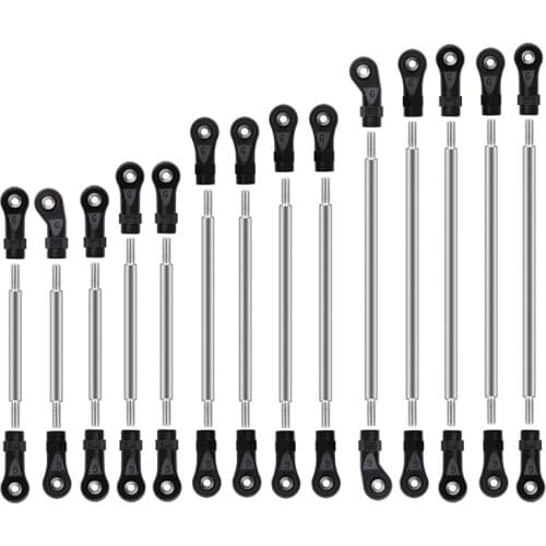 14 Pcs Stainless Steel Links Linkage Pull Rod Unassembled Kit for 1/10 RC Crawler Car Traxxas TRX6 Upgrade Parts