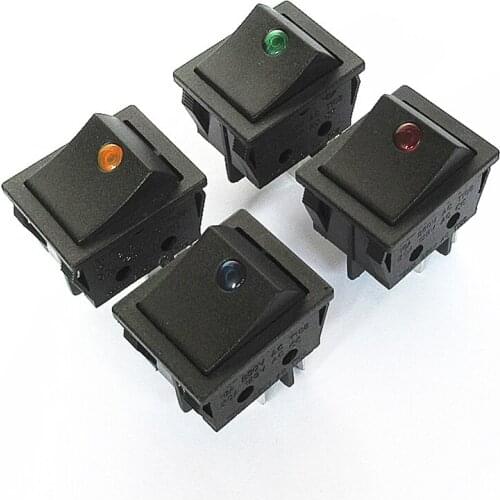 2pc/set Ship type switch KCD4 four feet with light cat eye boat type switch button switch water pump switch treadmill