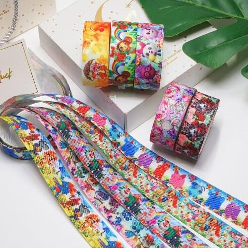 DIY Cartoon Animal Printed Grosgrain Ribbon For Craft Supplies Sewing Accessories 5 Yards. 53967