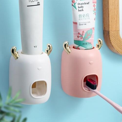 Automatic Toothpaste Dispenser Lovely Toothpaste Squeezer for Children Household Cartoon Toothbrush Holder Bathroom Accessories
