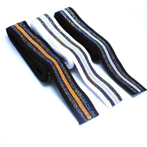 Popular width 2cm Glitter Wide elastic band in Colorful love /sewing clothing accessories / elastic band / rubber band