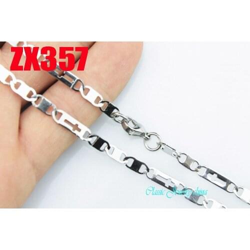 4 mm stainless steel necklace smooth surface lamellar chain fashion women man chains 20pcs ZX357