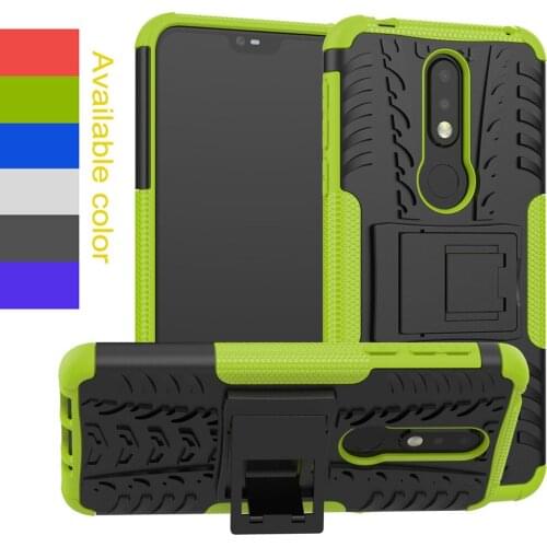 For Nokia 7.1 Case 2 In 1 Tire Patterned Hybrid Armor Case With Kickstand Anti Shock Protective Hard PC Back Cover For Nokia 7.1