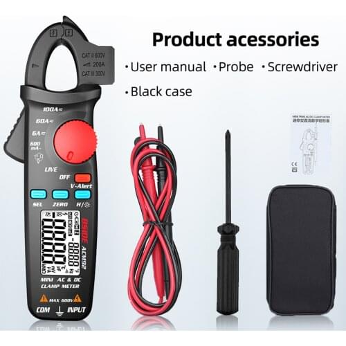 BSIDE ACM92 LCD Digital Clamp Meter 6000 Counts True RMS AC/DC Multimeter Auto Range Mini Handheld Universal Meter Measure