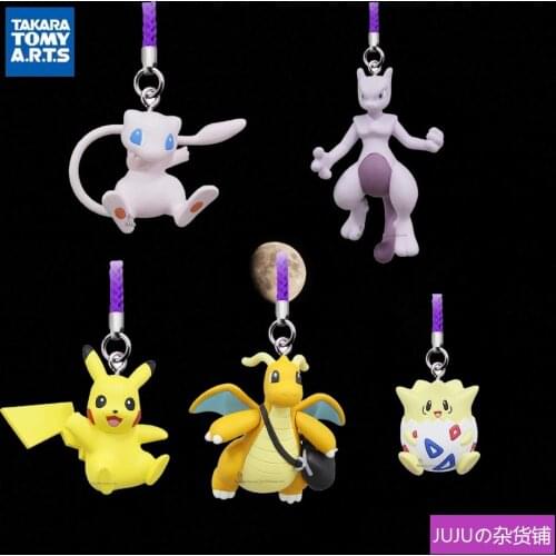TAKARA TOMY Pokemon Action Figure Gacha Pokemon Character Pendant Mewtwos Counterattack Pikachu Togepi Pendant Model