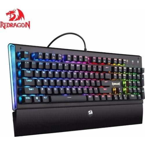 Redragon ARYAMAN K569RGB Backlit Game console keyboard 104-key mechanical keyboard with wrist rest blue switch