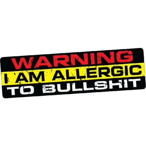Personality Car Sticker WARNING ALLERGIC Decal Vinyl Car Bumper BIKE Window Laptop Car Styling Graphics Apply To Car Window