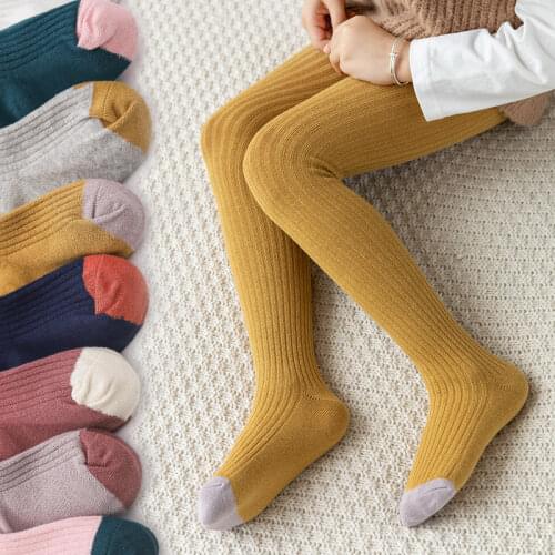 Girls Tights Children Baby Stockings Spring Autumn Tights Winter Warm Pantyhose Cotton Cute Candy Color 2021 Fall Clothes