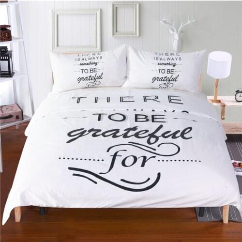 English Alphabet Pattern High Quality Home Textile Quilt Cover with 2 Pillowcase 3D Printing Bedding 3 Pcs Set and Sheet