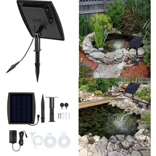 Solar Oxygen Pump Kit Outdoor Portable Small Air Pump Outdoor Pool Fish Tank Waterproof Silent Pump Set Solar Powered Oxygenator