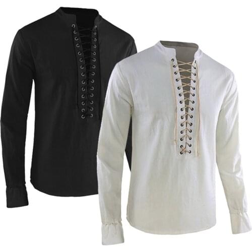 Kinight Cosplay Medieval Costume Tunic Halloween Costumes for Men Adult Viking Pirate Disguise Fancy Clothing Carnival Shirts