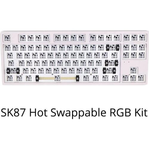 Sk87 key Mechanical Keyboard kit 100% Hot Swappable Programmable Wired Bluetooth Replaceable Space Mechanical Keyboard DIY kit