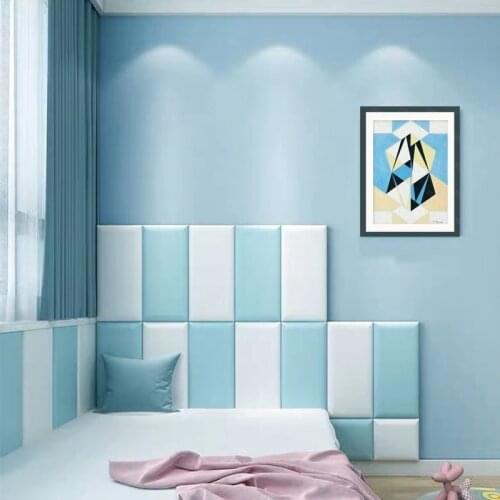 Bed Headboard Wall Stickers Self-Adhesive Children Bedroom Decor Anti-Collision Tatami Cabecero Soft Bag 3D Stereo Headboards