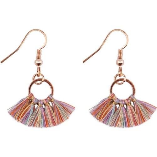ZWPON 2020 New Cute Mini Fringe Tassel Earrings Women Trendy Jewelry Fashion Bohomian Gold Statement Hanging Earrings Wholesale
