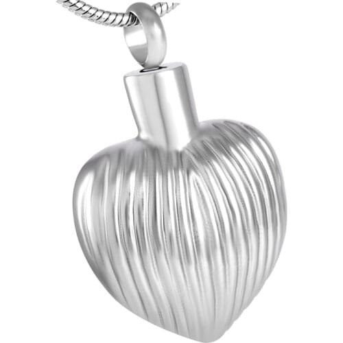 IJD8349 Shell Heart Cremation Necklace Hold Pet/Animal Ashes Keepsake Memorial Locket Cremation Pendant Necklace